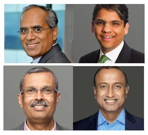 Cognizant Indian leadership over the years: Top: left: Lakshmi Narayanan. Right: Francisco D’Souza. Bottom: Left: Ganesh Ayyar Right: Rajesh Nambiar.