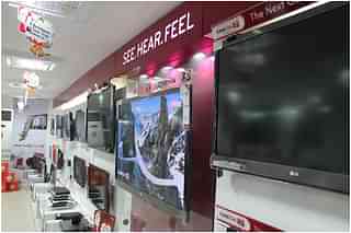 A television showroom.
