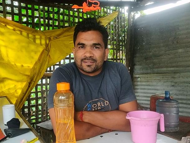 A tea vendor at Ayodhya whose tin shop is due for demolition