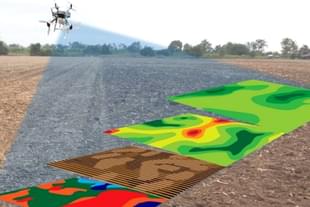 A representation of drone-mounted ground penetrating radar
