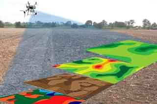 A representation of drone-mounted ground penetrating radar
