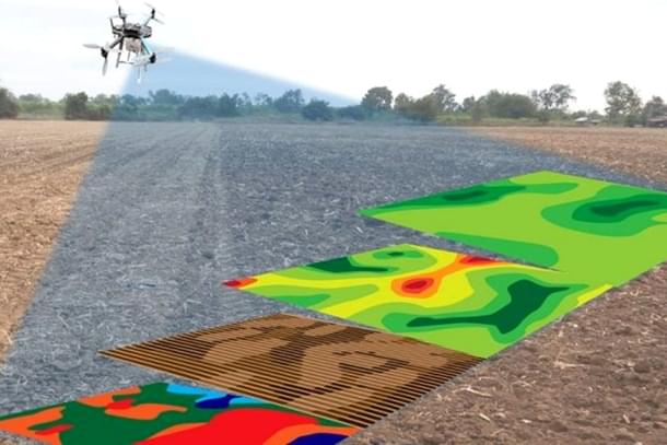A representation of drone-mounted ground penetrating radar