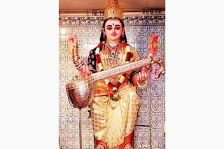 Sharada in her ‘Saraswati’ avatar (Photo: Manju Neereshwallya)