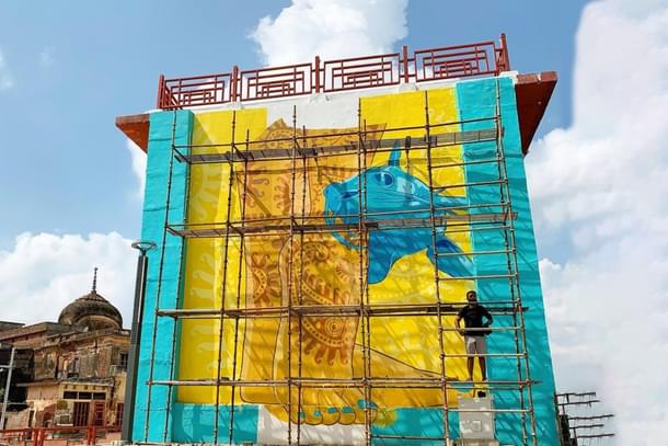 The Sita Mural on the all adjacent to the Ram Mural at the Pump house