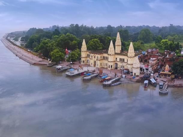 A bird's eye view of Ayodhya from the Guptahar ghat