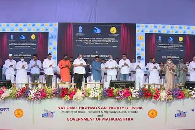 Union Minister Nitin Gadkari inaugurating National Highway project works in Ahmednagar district (PIB)