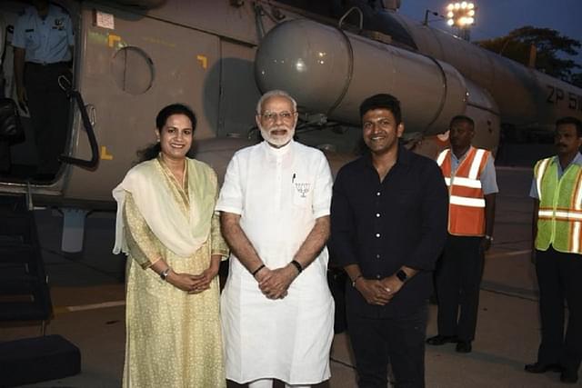 PM Modi also shared his picture with late Kannada actor Puneeth Rajkumar (Pic Via Twitter)