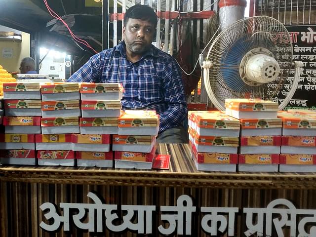 A sweetmeat vendor at Hanumangarhi,Ayodhya