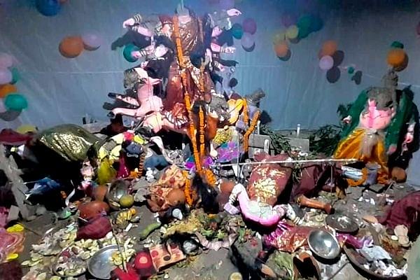 Durga Puja pandal attacked in Bangladesh (Twitter/Upword)