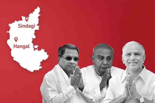 From left - Siddaramaiah, HD Deve Gowda and BS Yediyurappa.