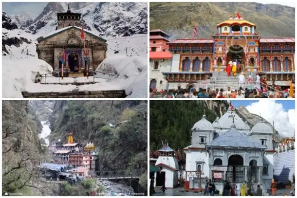 (Clockwise from top-left): Shri Kedarnath, Shri Badrinath, Gangotri and Yamunotri.