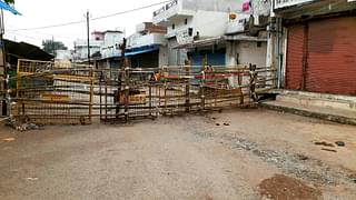 Such barricades can be seen all around town
