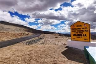 The highest motorable road in the world at over 19,000 ft at Umlingla Pass in Eastern Ladakh (PIB)