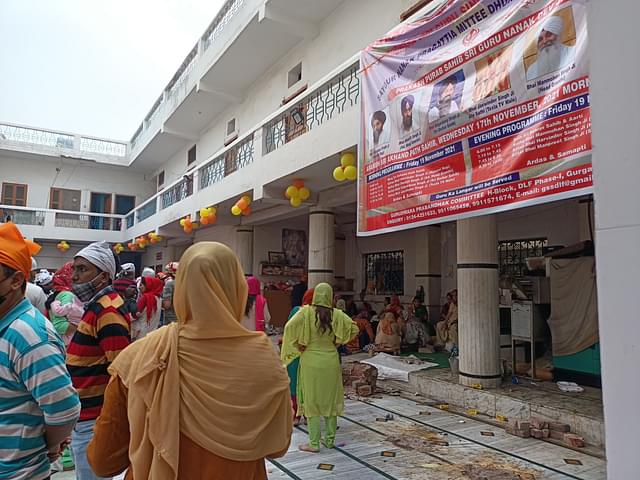 Inside the gurudwara on 19 November 