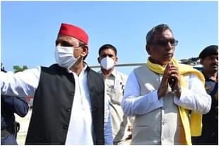 Akhilesh Yadav and Om Prakash Rajbhar