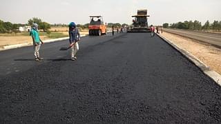 Bundelkhand Expressway under construction. 