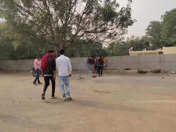Residents clearing the site of the havan at Sector 37 on 26 November