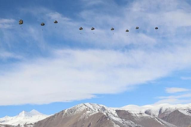 Troop insertion exercise along the LAC in eastern Ladakh. 