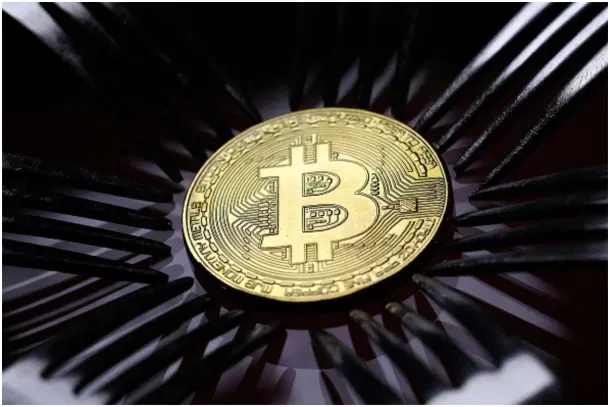 A visual representation of blockchain based cryptocurrency Bitcoin. (Dan Kitwood/Getty Images)