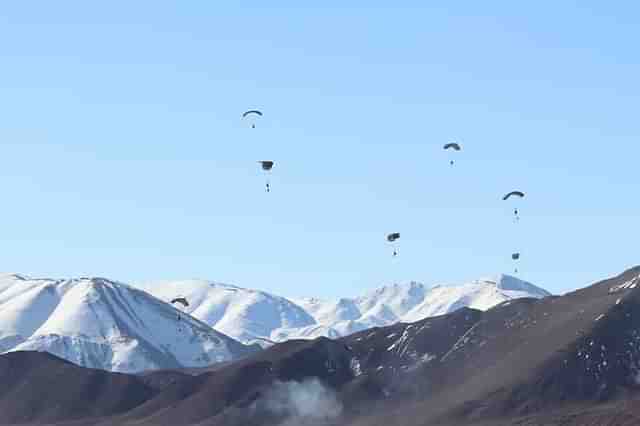Troops were dropped from a C-130J transport aircraft. (Livefist/Twitter)
