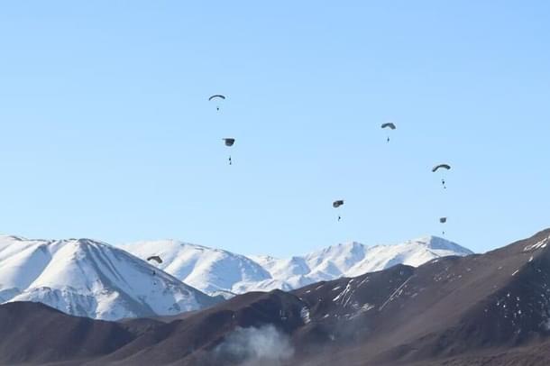 Troops were dropped from a C-130J transport aircraft. (Livefist/Twitter)