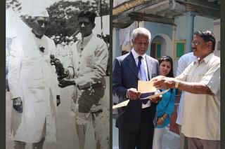 Yogiraj Shilpa with Pandit Nehru and Kofi Annan.