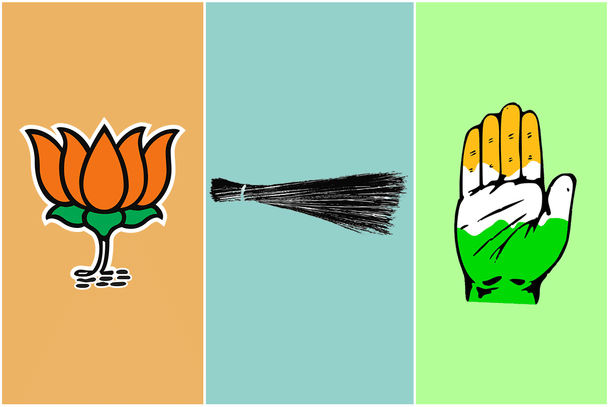 BJP vs AAP vs Congress