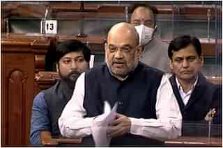 Home Minister Amit Shah speaking in the Lok Sabha.