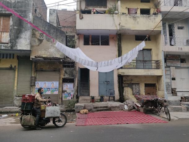 A white tent was erected outside Dablu’s house on 2 December