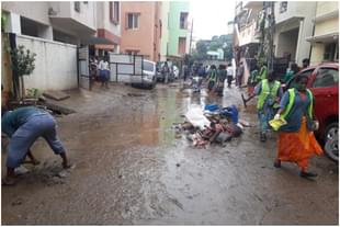 Pourakarmikas on a clean-up drive in Bengaluru.