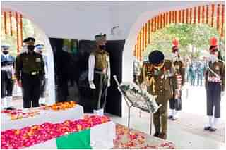 Sri Lanka's CDS General Shavendra Silva attending the funeral of late Indian General Bipin Rawat.