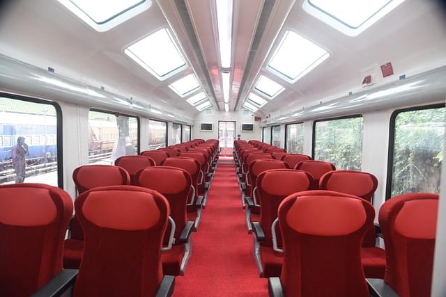 A view of seating in Vistadome coaches.