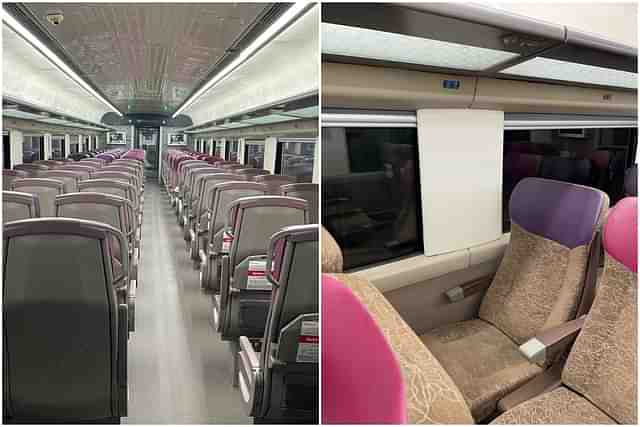 New seats inside Vande Bharat services.