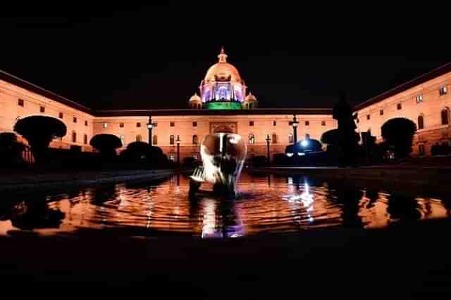 North and South Block buildings at Raisina Hills  (Photo by Mohd Zakir/Hindustan Times via Getty Images)