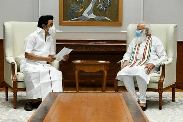PM Modi with Tamil Nadu CM M K Stalin (File Photo) (Pic Via Twitter)