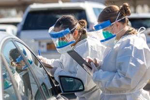 A Covid-19 testing centre in the US (Flickr)