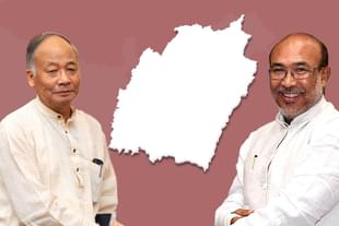 Okram Ibobi Singh of Congress (L) and N Biren Singh of BJP (R).