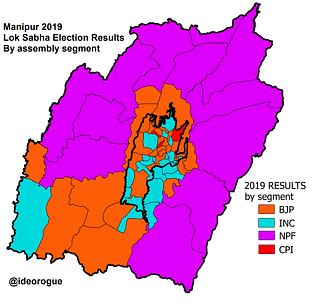 Map 3: 2019 General election results by assembly segment. (Open in new tab to enlarge)