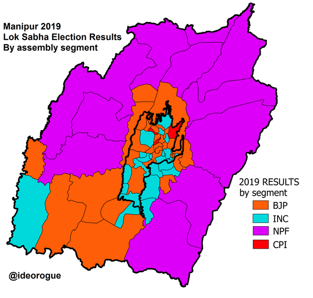 Map 3: 2019 General election results by assembly segment. (Open in new tab to enlarge)