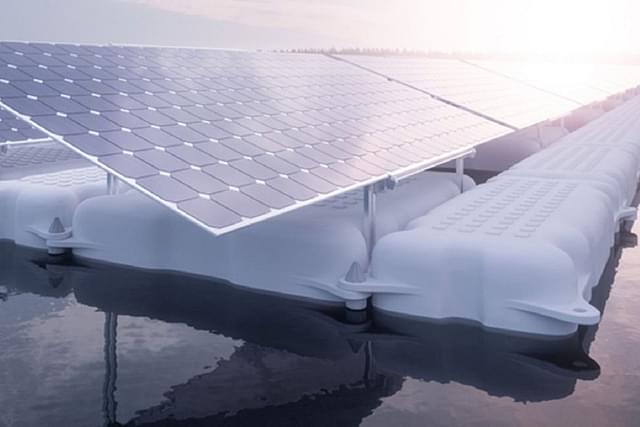 Solar panels at a floating solar plant (EBRD)