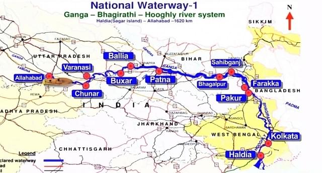 National Waterway-1 Project From Haldia to Varanasi 