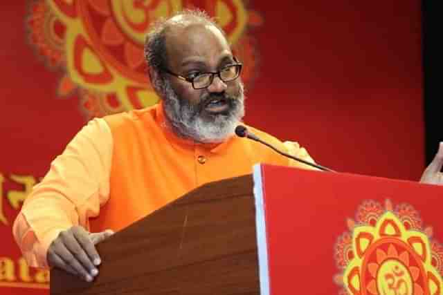 Yati Narasinghanand Saraswati, one of the speakers at the event, was stopped by Police during his speech (File Photo)