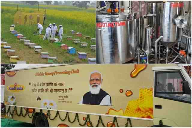 The mobile honey processing vans launched by KVIC.