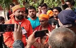 Badal and Umesh Rai talking to the media after the ‘ghar wapsi’ ceremony