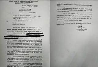 The letter by Rawalpindi court. Pictures were put up on Twitter by Pakistani journalist Naila Inayat