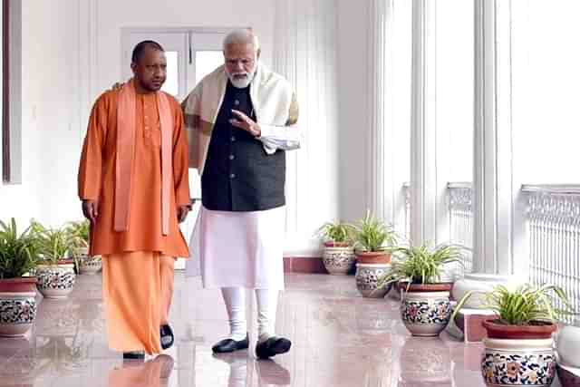 Prime Minister Narendra Modi with UP Chief Minister Yogi Adityanath.