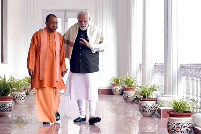 Prime Minister Narendra Modi with UP Chief Minister Yogi Adityanath.