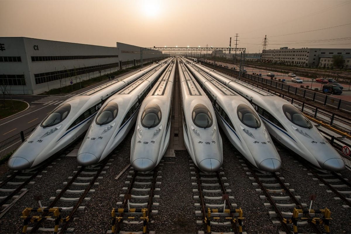 File image of High speed trains parked at a depot