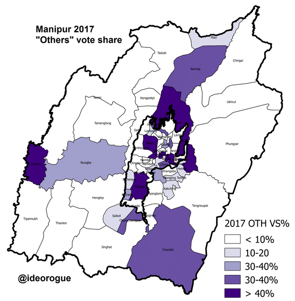 Map 8: “Others” Vote Share 2017. (Open in new tab to enlarge)