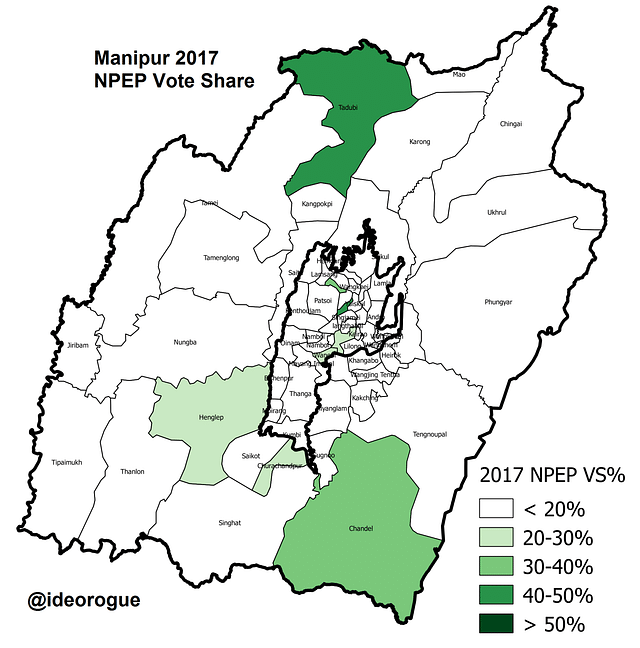Map 7: NPEP Vote Share 2017. (Open in new tab to enlarge)